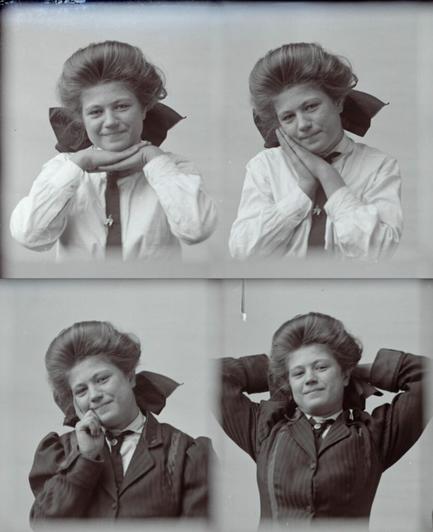 "Penny strip" photos of a young lady, circa 1890s [1200x1476]