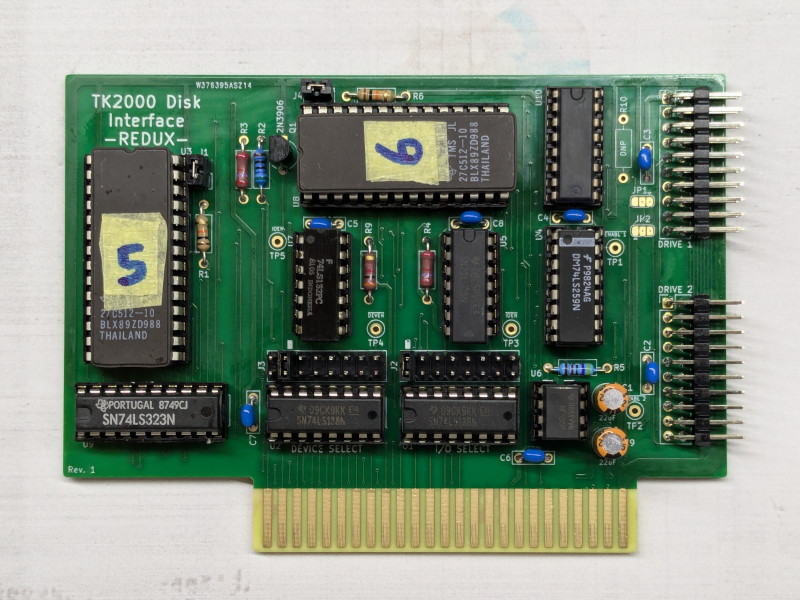 Photo of a TK2000 Disk Interface REDUX, fully assembled and ready for use Photo of a TK2000 Disk Interface REDUX, fully assembled and ready for use