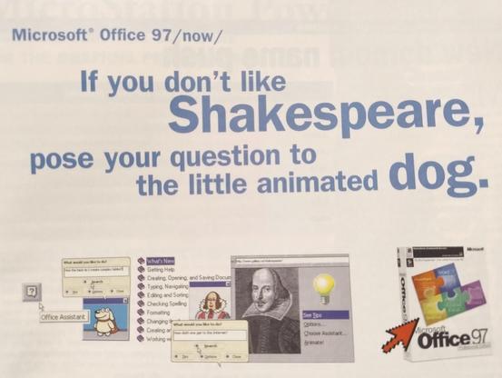 Advertisement for Microsoft Office 97, captioned