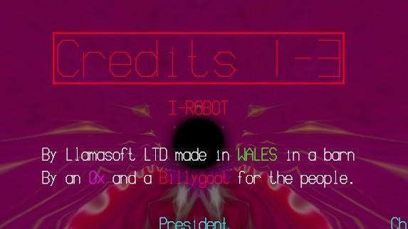 Section of the credits screen for I, Robot reading 