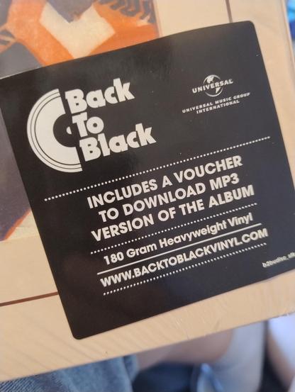 Label on shrink wrap offering a free MP3 copy of the album I have purchased. 