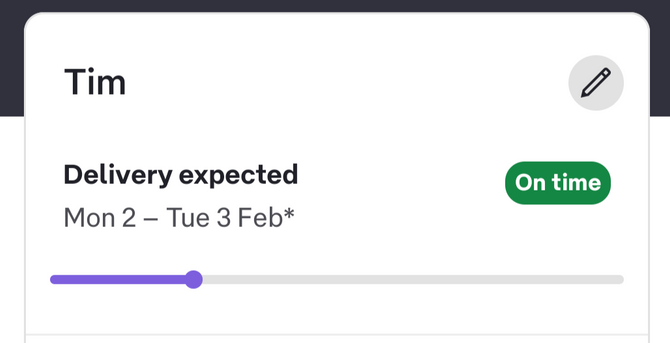 Screenshot of Auspost tracking, I have named the delivery