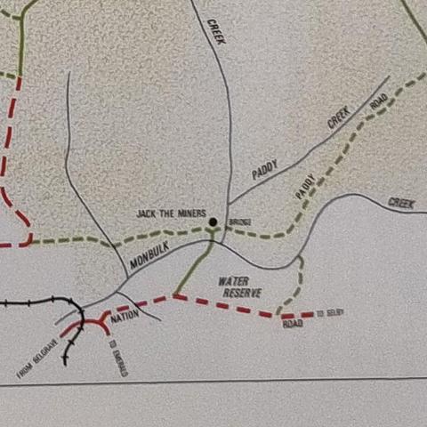 Section of a map of Sherbrooke Forest with 