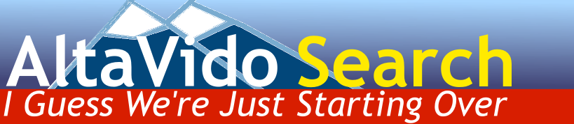 A logo roughly based on the old Alta Vista search logo from 1996, 