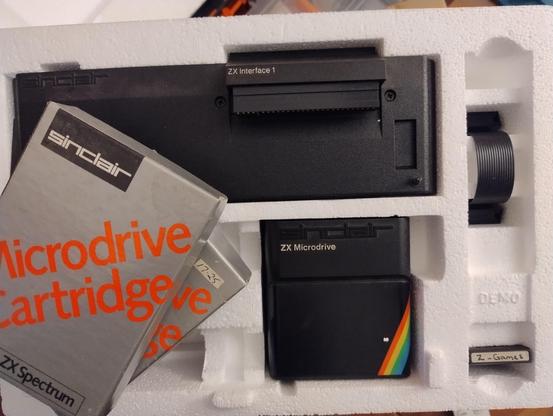 A ZX Spectrum microdrive and expansion connector in a box