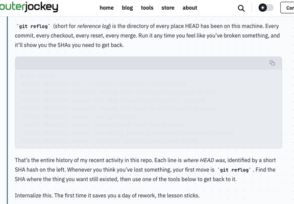 Screenshot of a web page with an example in a 