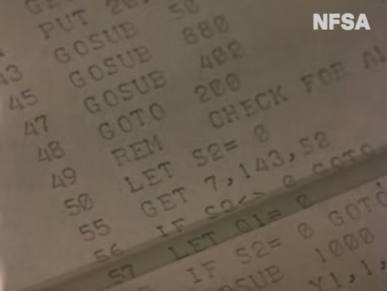 Printout of a short section of BASIC code