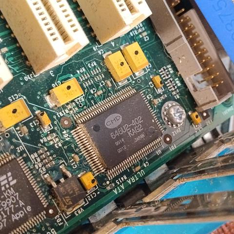 The IDE controller chip on a revision 2 Blue and White board, CMD 646U2-402