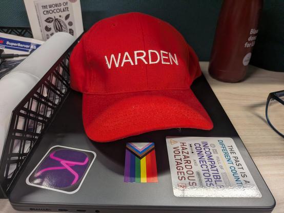 A red cap with 