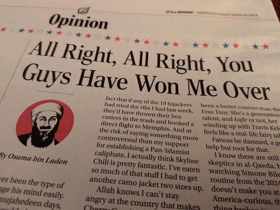 Newspaper editorial page headline 