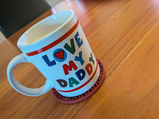 A coffee mug with 