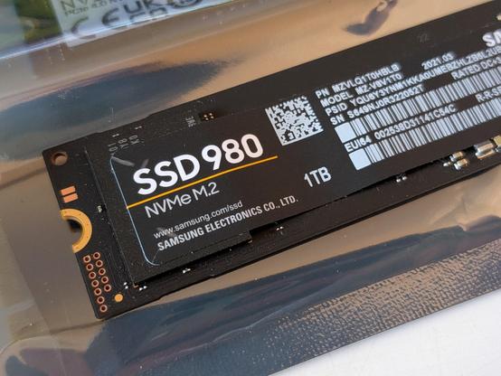 A Samsung 1 terabyte SSD that was probably pretty cheap a few years back but is definitely not now.